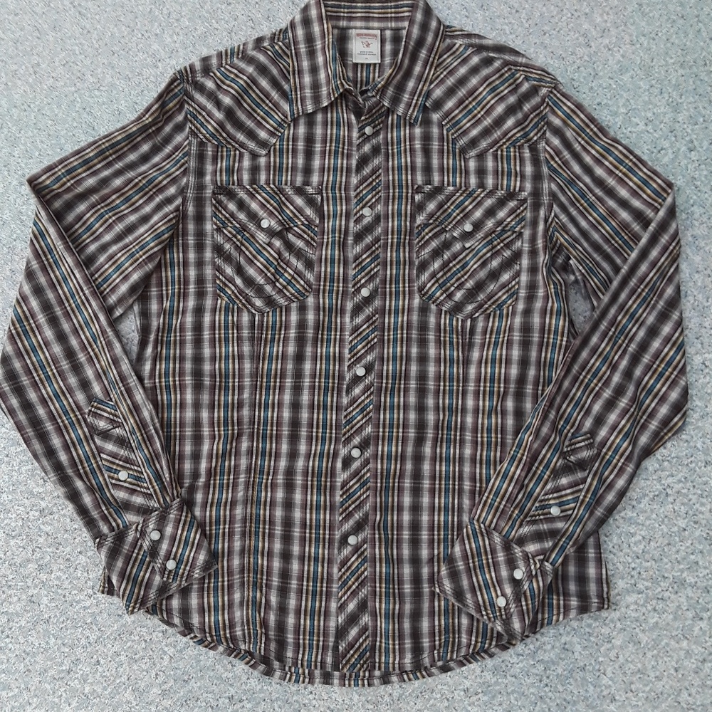 True Religion Woven Western Shirt XL 100% Cotton